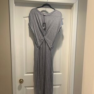 All Saints Gray Maxi Dress with Twist Detail